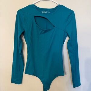 Abercrombie & Fitch Teal Asymmetrical Cutout Bodysuit NWOT